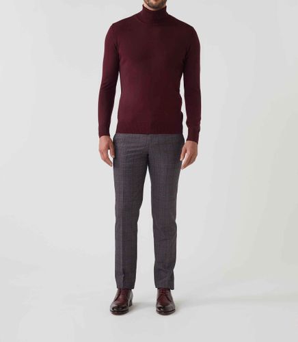 Pull col roulé bordeaux ''Serafino'' - IZAC - Modalova