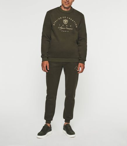 Sweat avec logo brodé kaki SWBALI - IZAC - Modalova