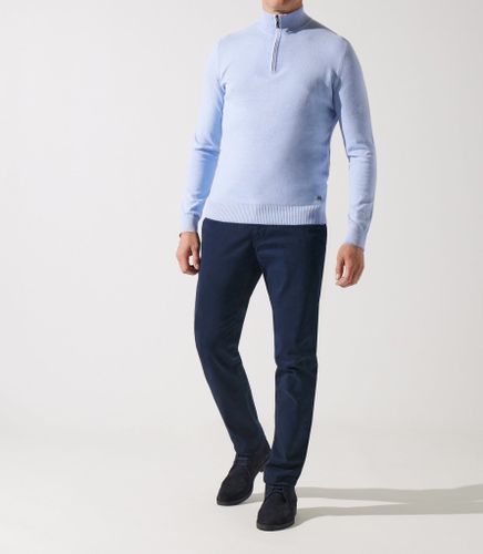 IZAC - Pull col demi zip bleu ciel - IZAC - Modalova