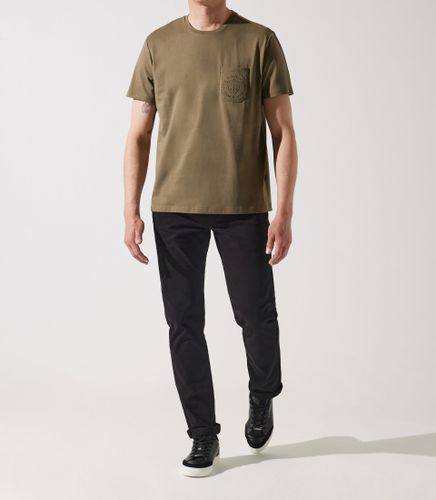 T-shirt col rond poche logo kaki GABRIEL - IZAC - Modalova