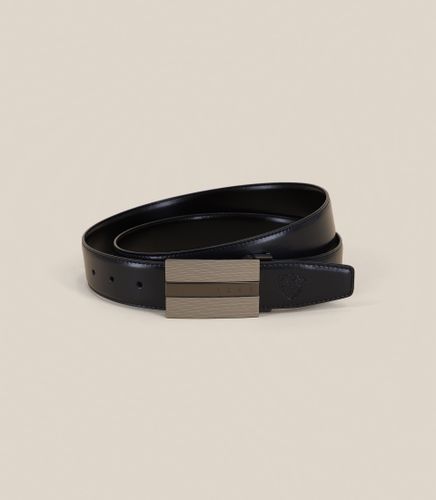 Ceinture 100% cuir réversible marine - IZAC - Modalova