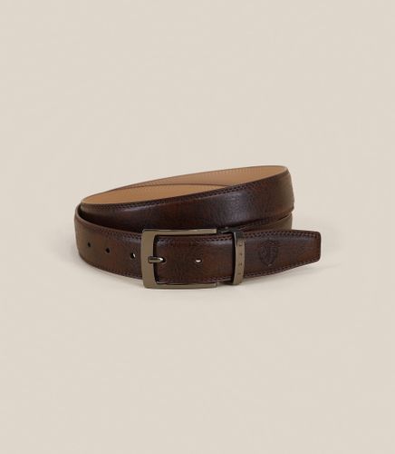 Ceinture en cuir réversible marron - IZAC - Modalova