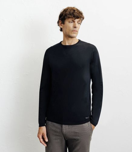 Pull manches longues col rond en maille - IZAC - Modalova