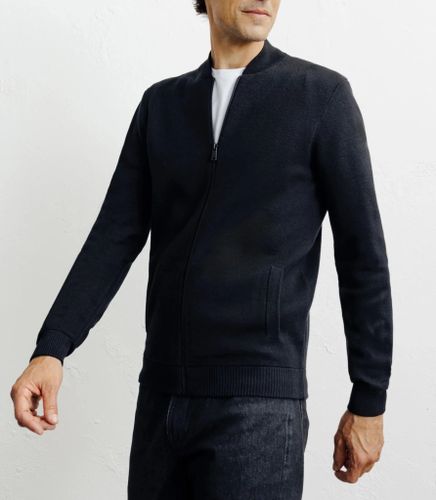 Cardigan zippé col teddy - IZAC - Modalova