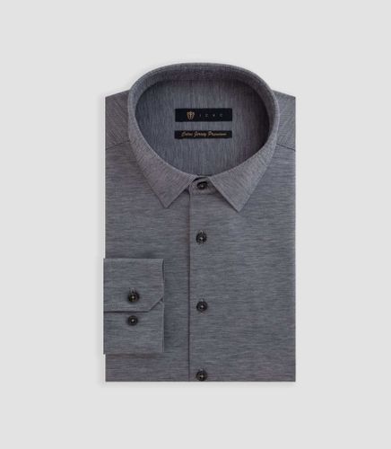 Chemise en jersey de coton anthracite chiné ''Dylan'' - IZAC - Modalova