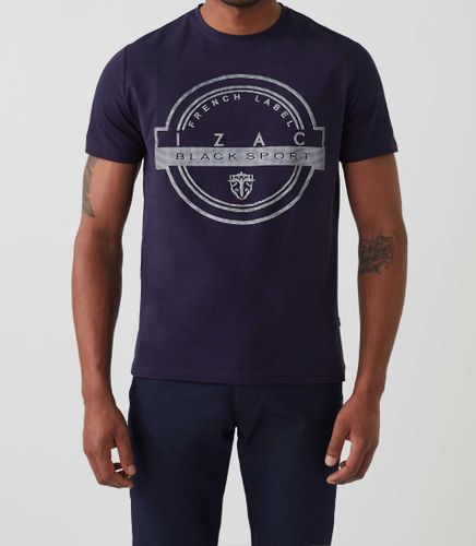 T-shirt col rond avec logo marine ''Hamilton'' - IZAC - Modalova
