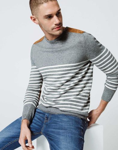 IZAC - Pull Rayé Gris Chiné - Izac - Modalova