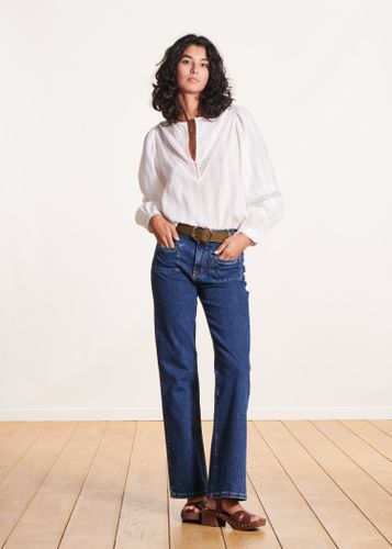 Jean bootcut taille haute en coton biologique - La Fée Maraboutée - Modalova