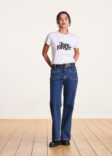 Jean bootcut taille haute en coton biologique - La Fée Maraboutée - Modalova