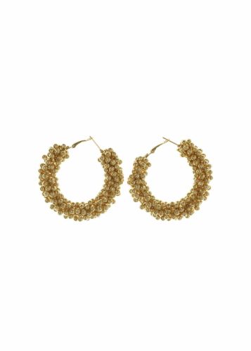 Boucles d'oreilles créoles dorées - La Fée Maraboutée - Modalova