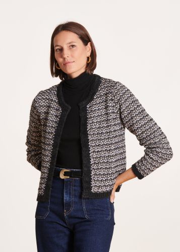 Gilet noir en maille irisée encolure ronde - La Fée Maraboutée - Modalova