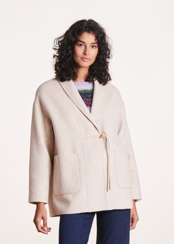 Manteau court écru en laine - La Fée Maraboutée - Modalova