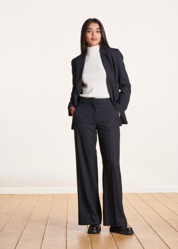 Pantalon large noir et bleu taille haute - La Fée Maraboutée - Modalova