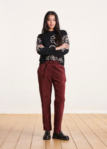 Pantalon carotte 7/8ème bordeaux - La Fée Maraboutée - Modalova