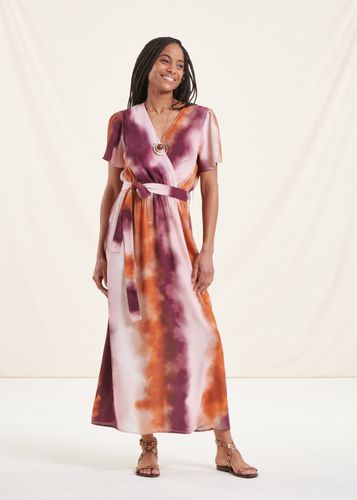 Robe longue cache-caur imprimé tie & dye - La Fée Maraboutée - Modalova