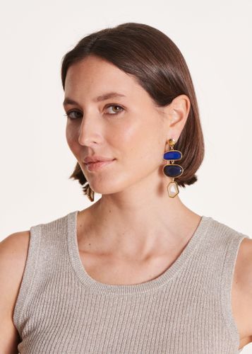 Boucles d'oreilles pendantes multicabochons - La Fée Maraboutée - Modalova