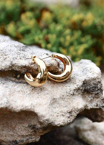 Boucles d'oreilles créoles dorées - La Fée Maraboutée - Modalova