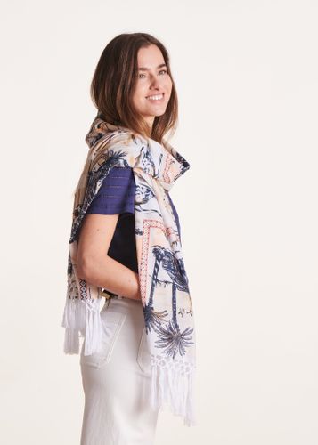 Foulard imprimé en coton beige - La Fée Maraboutée - Modalova