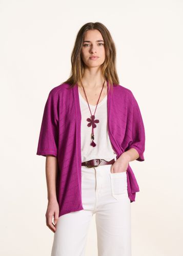 Gilet fin ajouré violet à manches courtes - La Fée Maraboutée - Modalova