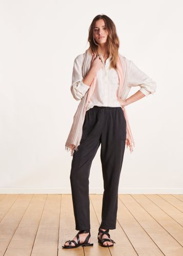Pantalon fluide noir en lyocell - La Fée Maraboutée - Modalova