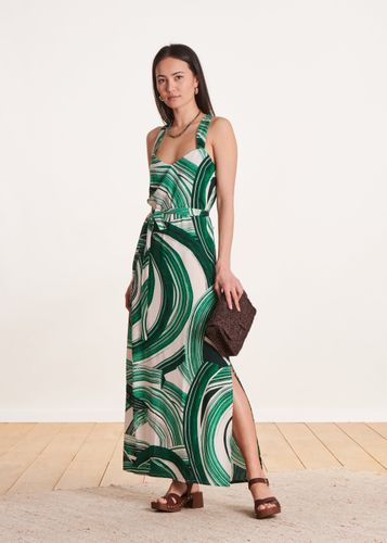 Robe longue imprimée à bretelles - La Fée Maraboutée - Modalova