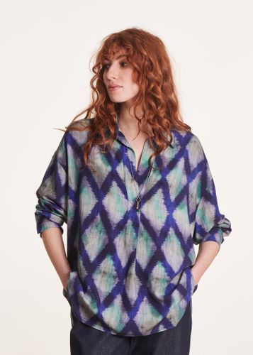 Top oversize bleu à imprimé - La Fée Maraboutée - Modalova