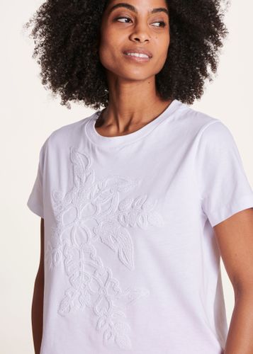 T-shirt blanc en coton biologique à manches courtes - La Fée Maraboutée - Modalova