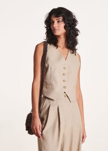 Veste sans manches beige cintrée - La Fée Maraboutée - Modalova