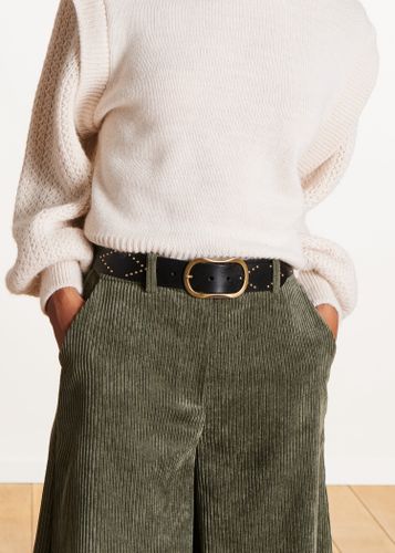Ceinture pantalon en cuir avec studs - La Fée Maraboutée - Modalova