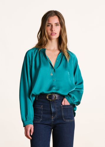 Chemise ample bleue en satin - La Fée Maraboutée - Modalova