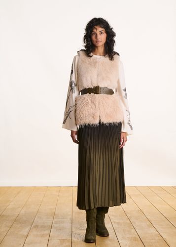 Jupe longue plissée et noir taille élastiquée - La Fée Maraboutée - Modalova