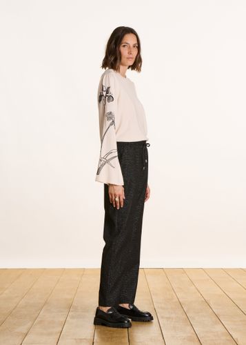 Pantalon carotte irisé taille élastique - La Fée Maraboutée - Modalova
