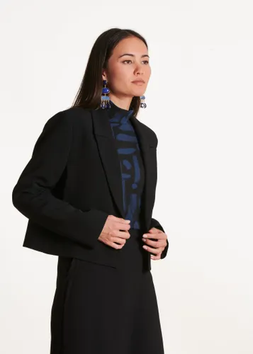 Veste courte doublée col tailleur - La Fée Maraboutée - Modalova