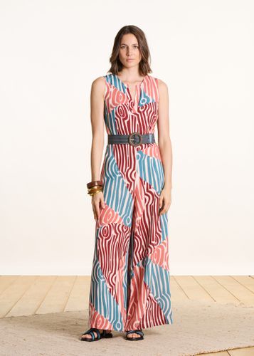 Combinaison pantalon fluide à imprimé multicolore - La Fée Maraboutée - Modalova