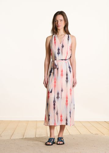 Robe longue sans manches à imprimé rose et bleu - La Fée Maraboutée - Modalova