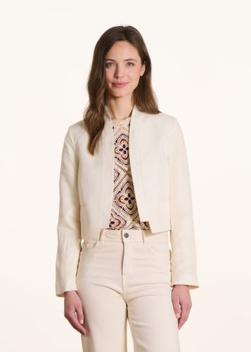 Veste courte écrue irisée ouverte - La Fée Maraboutée - Modalova