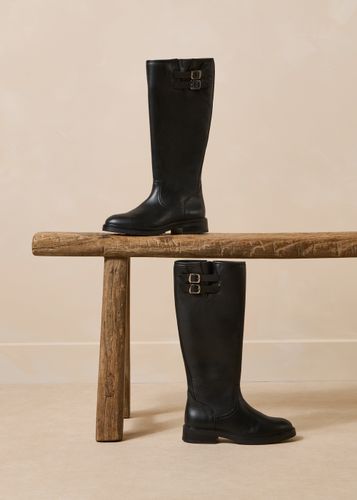 Bottes cavalières noires en cuir - La Fée Maraboutée - Modalova