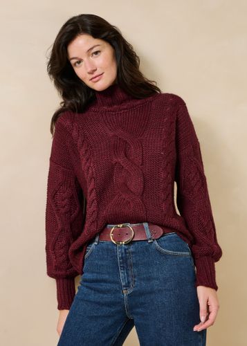 Pull bordeaux manches longues col montant - La Fée Maraboutée - Modalova