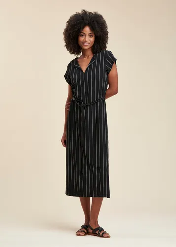 Robe mi-longue jersey rayé - La Fée Maraboutée - Modalova