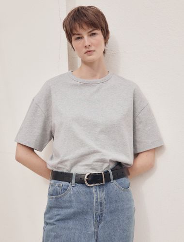 Lena Classic Cotton Oversize T-Shirt in Marl - Organic - Ninety Percent - Modalova