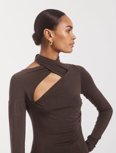 Coral Wrap Top In Turkish Coffee - MicroModal - Ninety Percent - Modalova