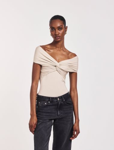 Laila Twist Front Bodysuit in Enoki Mushroom - MicroModal - Ninety Percent - Modalova