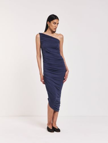 Aisha Ruched Midi Dress in Nightime - 95% Micromodal 5% Elastane - Ninety Percent - Modalova