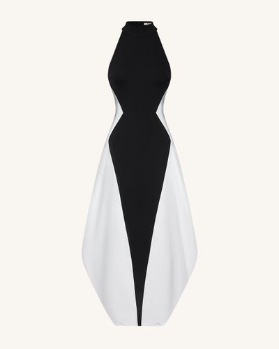Robe longue monochrome à empiècements – Noir - JW PEI - Modalova