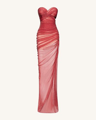 Robe Transparente à Paillettes Sans Bretelles Mia - Écarlate - JW PEI - Modalova