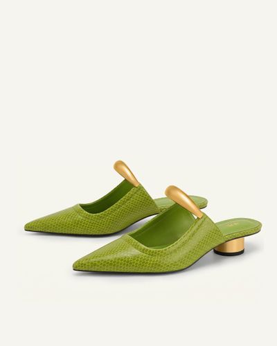 Helena Mules ajourées effet serpent - Vert - JW PEI - Modalova