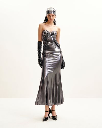 Olivia Robe Longue Tube Argentée - Argent - JW PEI - Modalova