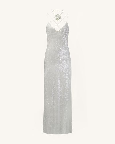 Robe longue blanche à sequins et rosettes Heisey - Blanc - JW PEI - Modalova