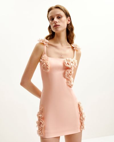 Elaina Robe Mini à Appliques Rosette - Abricot - JW PEI - Modalova