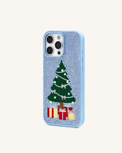 Coque de téléphone arbre de Noël scintillant - Bleu clair - JW PEI - Modalova